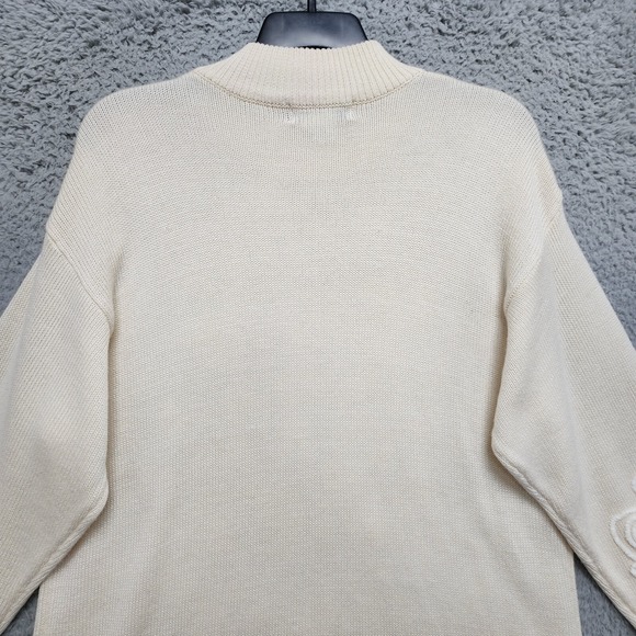 Vintage Outlander Sweater Womens 1X Cream Floral Wool Blend Embroidered Pullover - Picture 8 of 11